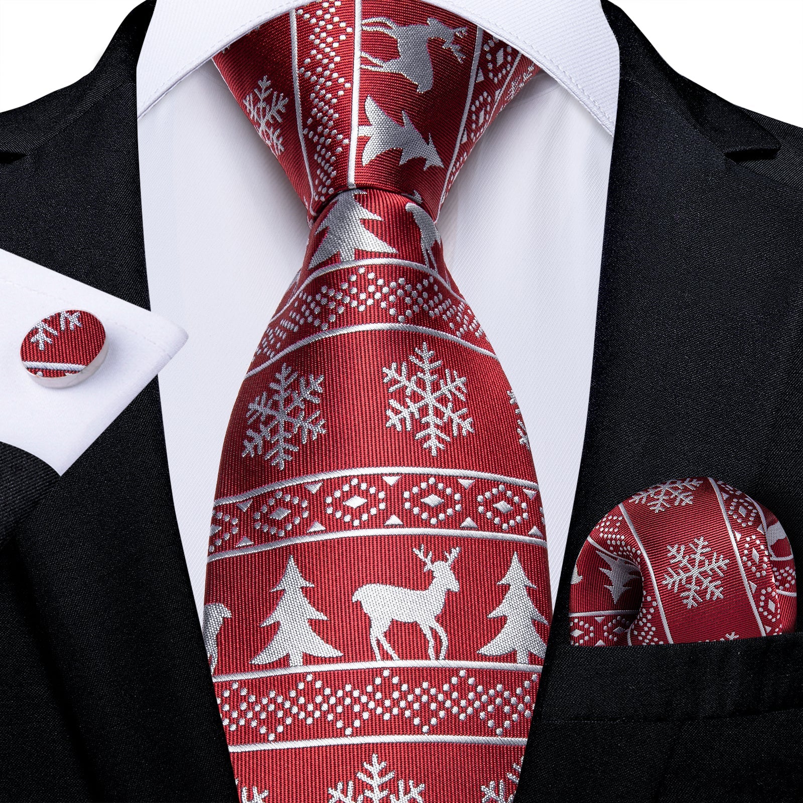 Ugly Holiday Sweater Tie Set In Red tie sets - Sophisticated Gentlemen