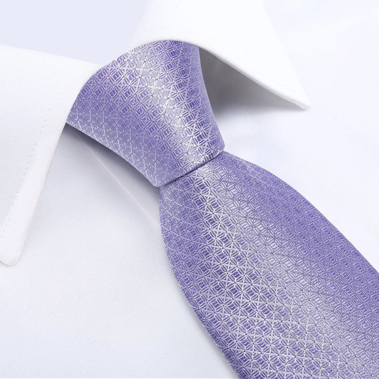Lavender Plaid Tie, Pocket Square and Cufflinks tie sets - Sophisticated Gentlemen