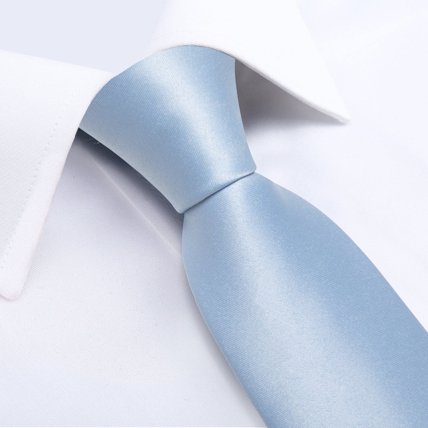 Baby Blue Silk Tie, Pocket Square and Cufflinks tie sets - Sophisticated Gentlemen