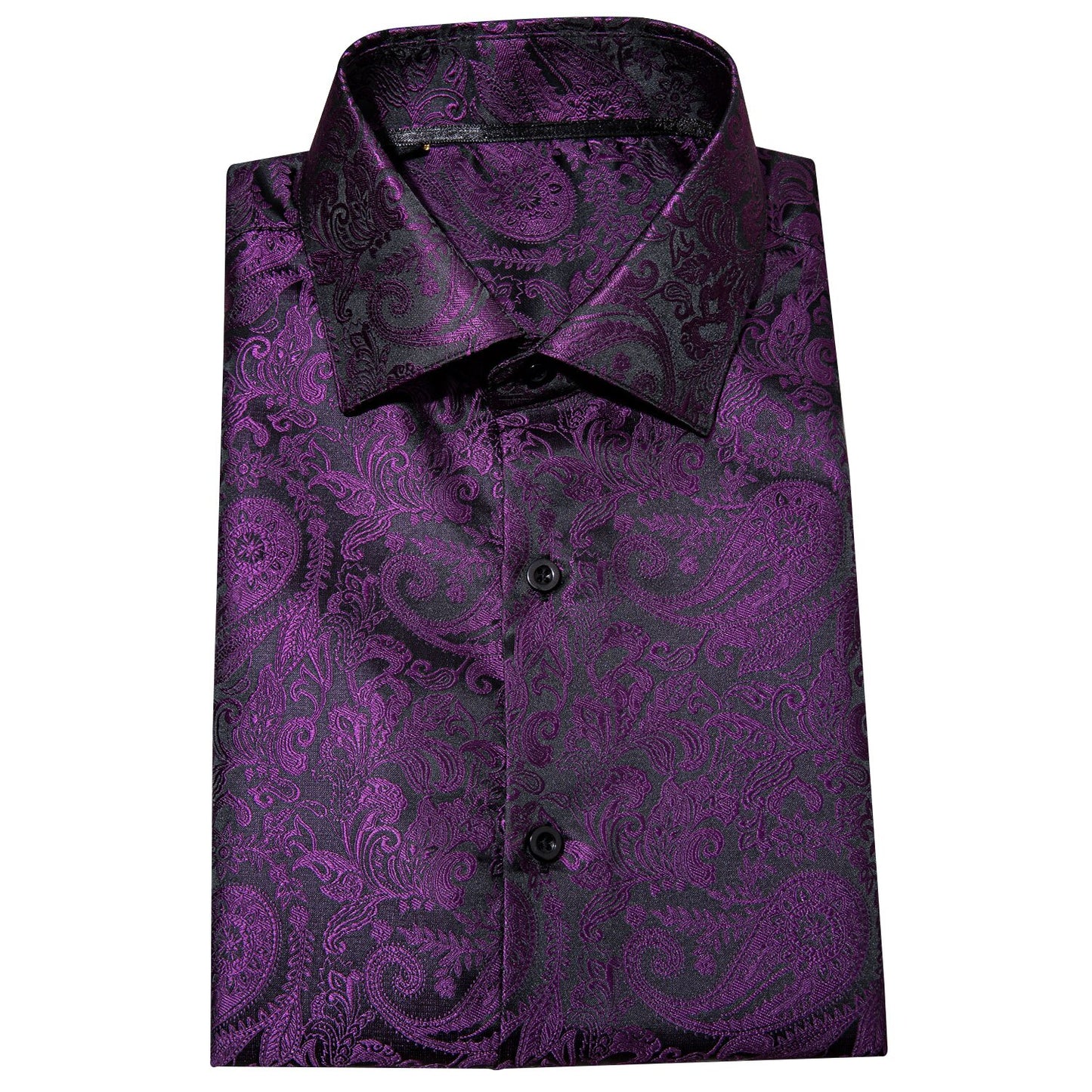 Purple and Black Paisley Dress Shirt shirt - Sophisticated Gentlemen