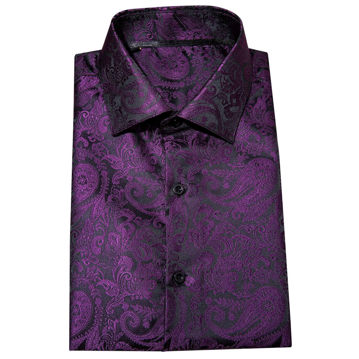 Purple and Black Paisley Dress Shirt shirt    - Sophisticated Gentlemen