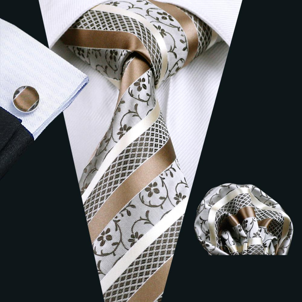 El Dorado Tie, Pocket Square and Cufflinks tie sets - Sophisticated Gentlemen
