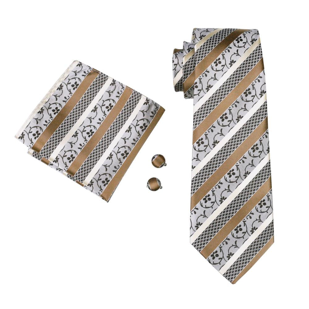 El Dorado Tie, Pocket Square and Cufflinks tie sets - Sophisticated Gentlemen
