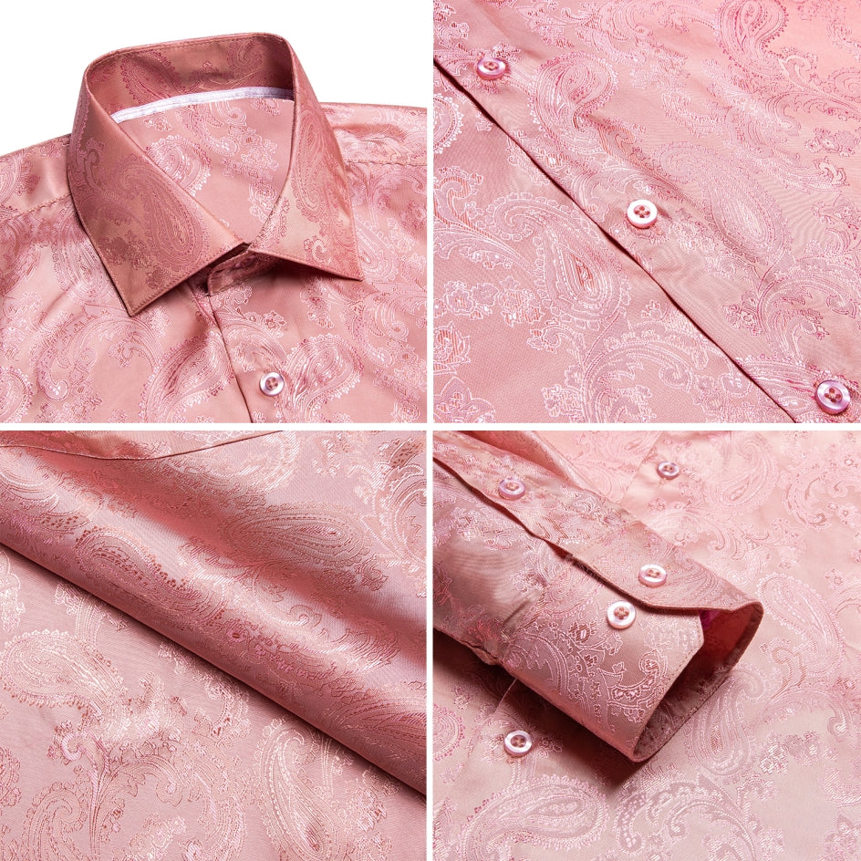 Baby Pink Paisley Dress Shirt shirt - Sophisticated Gentlemen