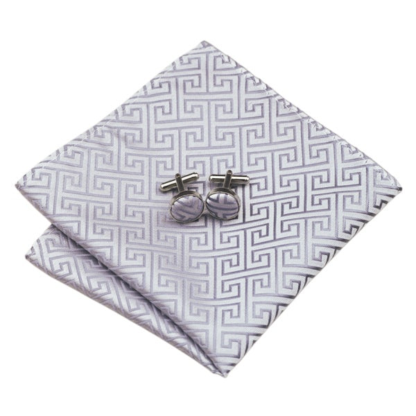 Tie, Pocket Square and Cufflinks In Silver Tie sets - Sophisticated Gentlemen