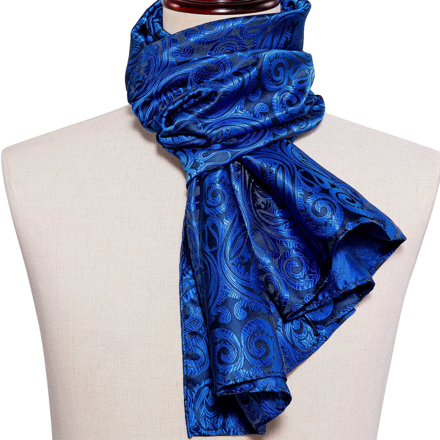 Royal Blue Paisley Silk Scarf Scarf - Sophisticated Gentlemen