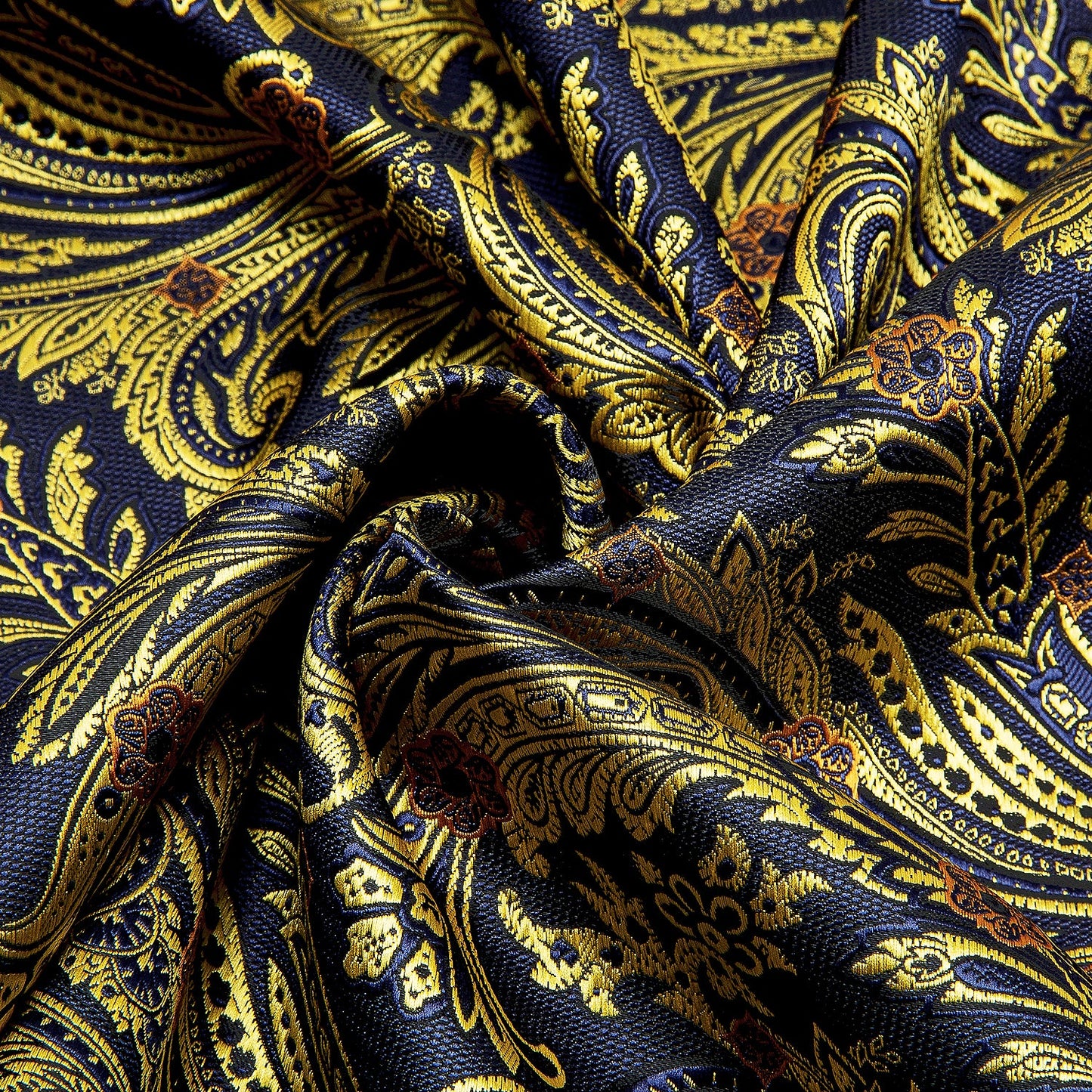 Navy and Yellow Floral Silk Scarf Scarf - Sophisticated Gentlemen