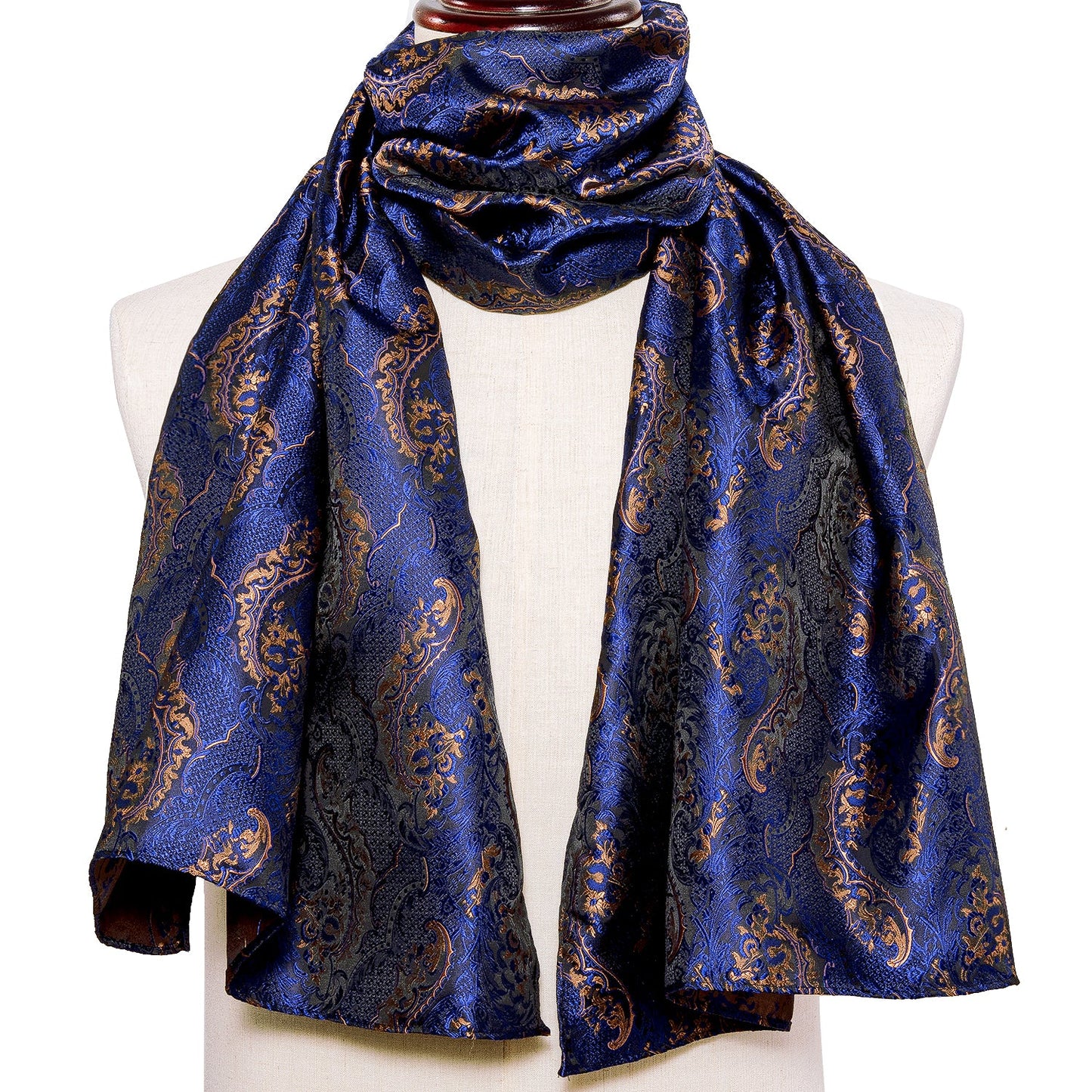 Blue Floral Silk Scarf Scarf - Sophisticated Gentlemen