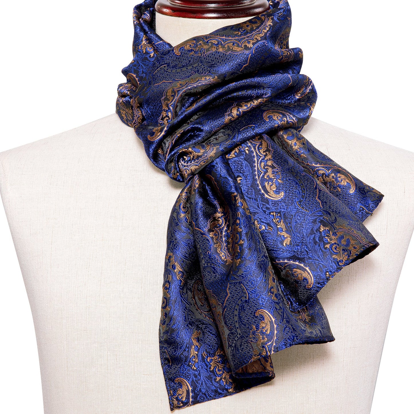 Blue Floral Silk Scarf Scarf - Sophisticated Gentlemen