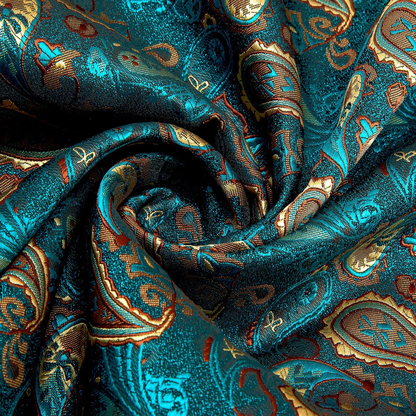 Green and Gold Paisley Silk Scarf Scarf - Sophisticated Gentlemen