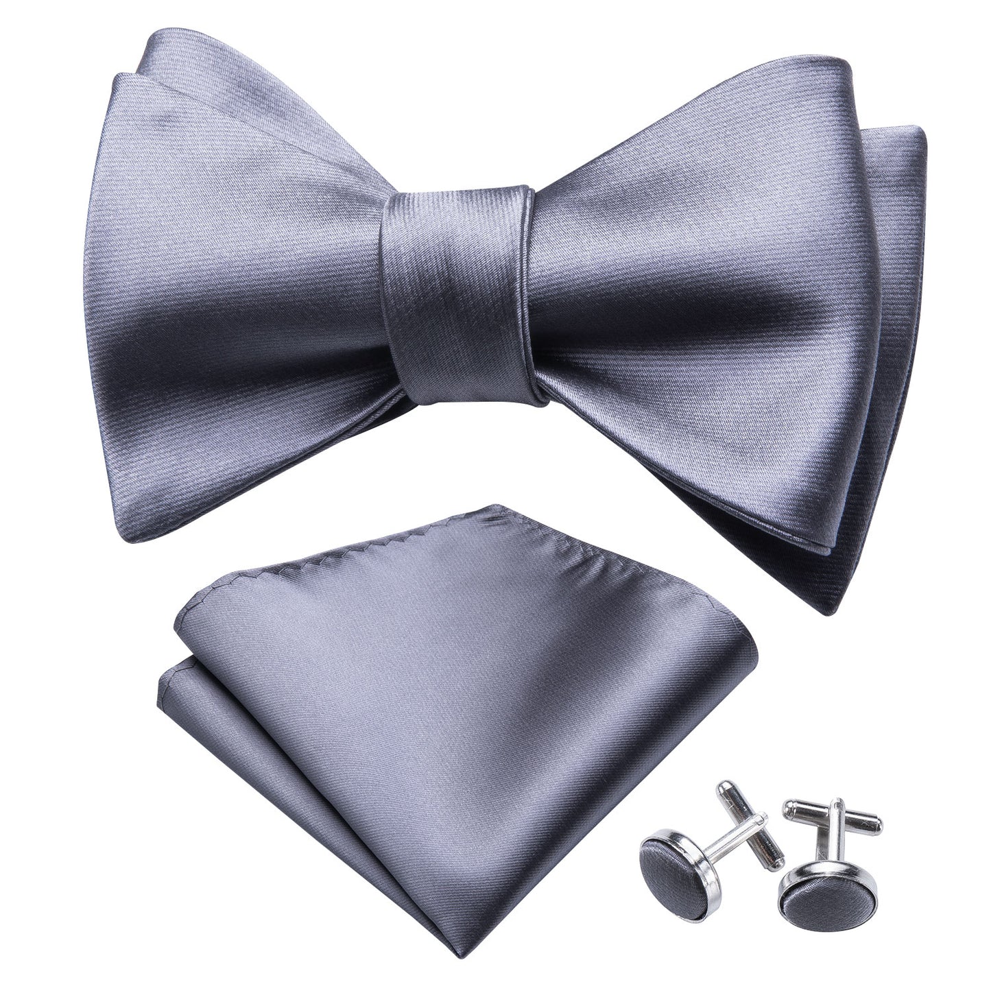 Silver Gray Bow Tie Set bow tie - Sophisticated Gentlemen