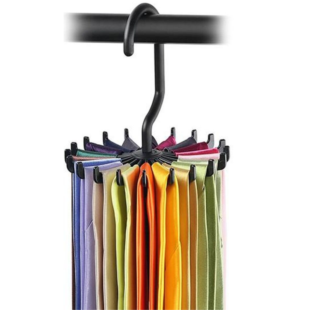 Free Hanging Tie Rack - Black Gift - Sophisticated Gentlemen