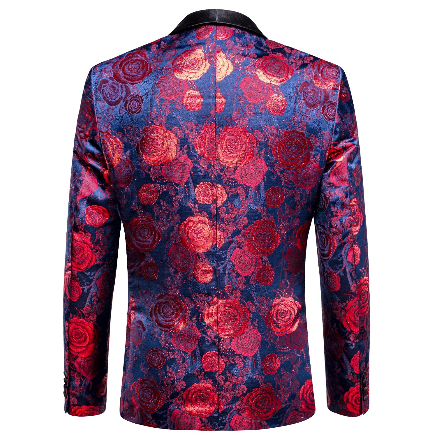 Blue and Red Floral Tuxedo Jacket tuxedo    - Sophisticated Gentlemen