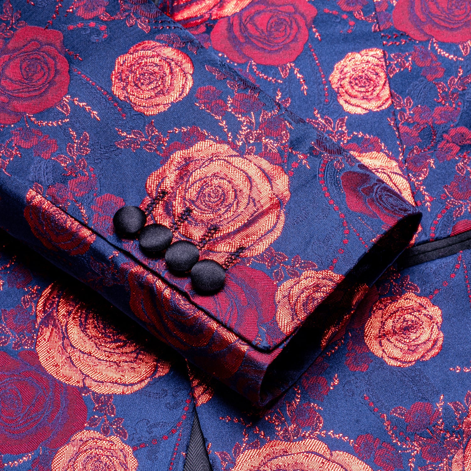 Blue and Red Floral Tuxedo Jacket tuxedo    - Sophisticated Gentlemen