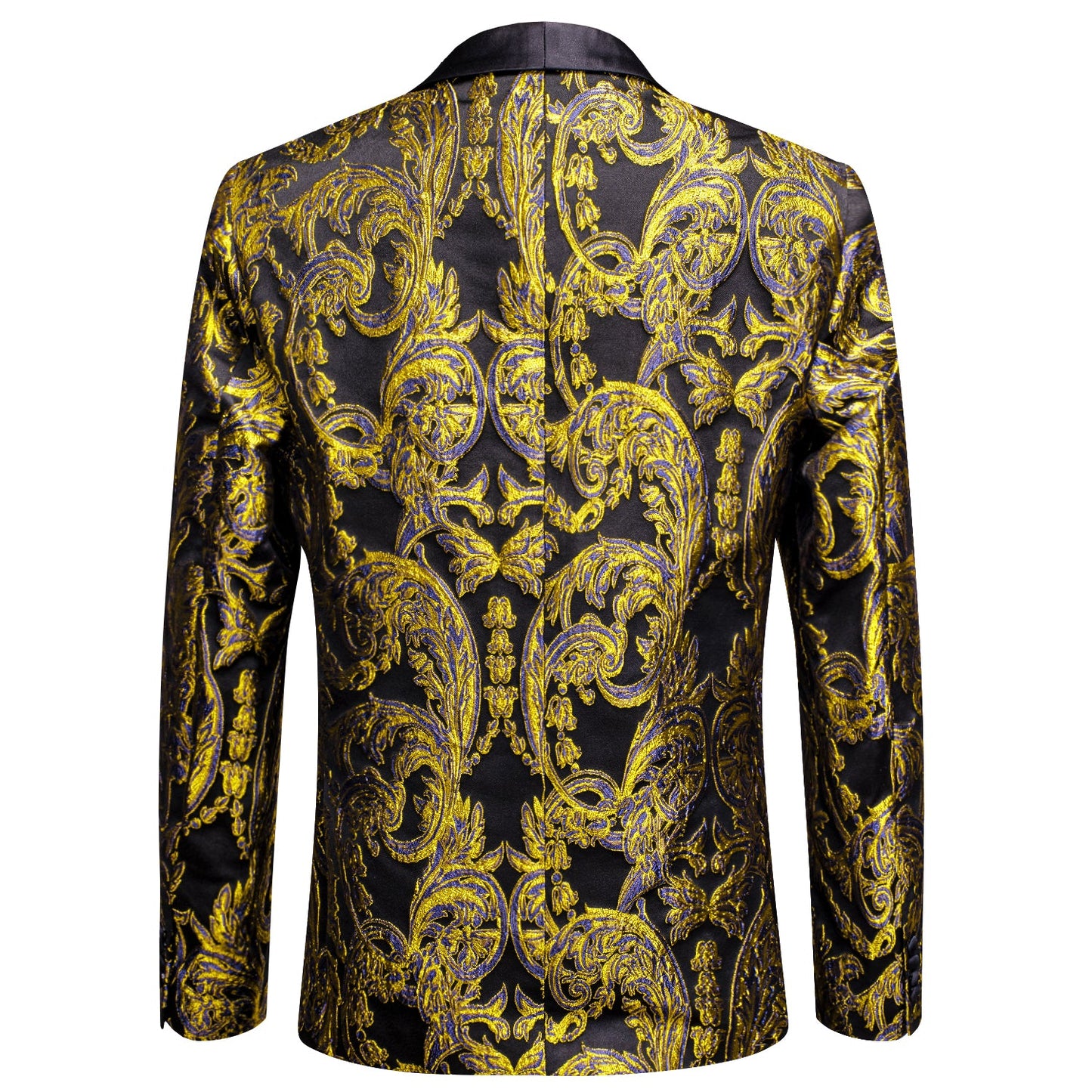 Black and Gold Embroidered Tuxedo Jacket tuxedo - Sophisticated Gentlemen
