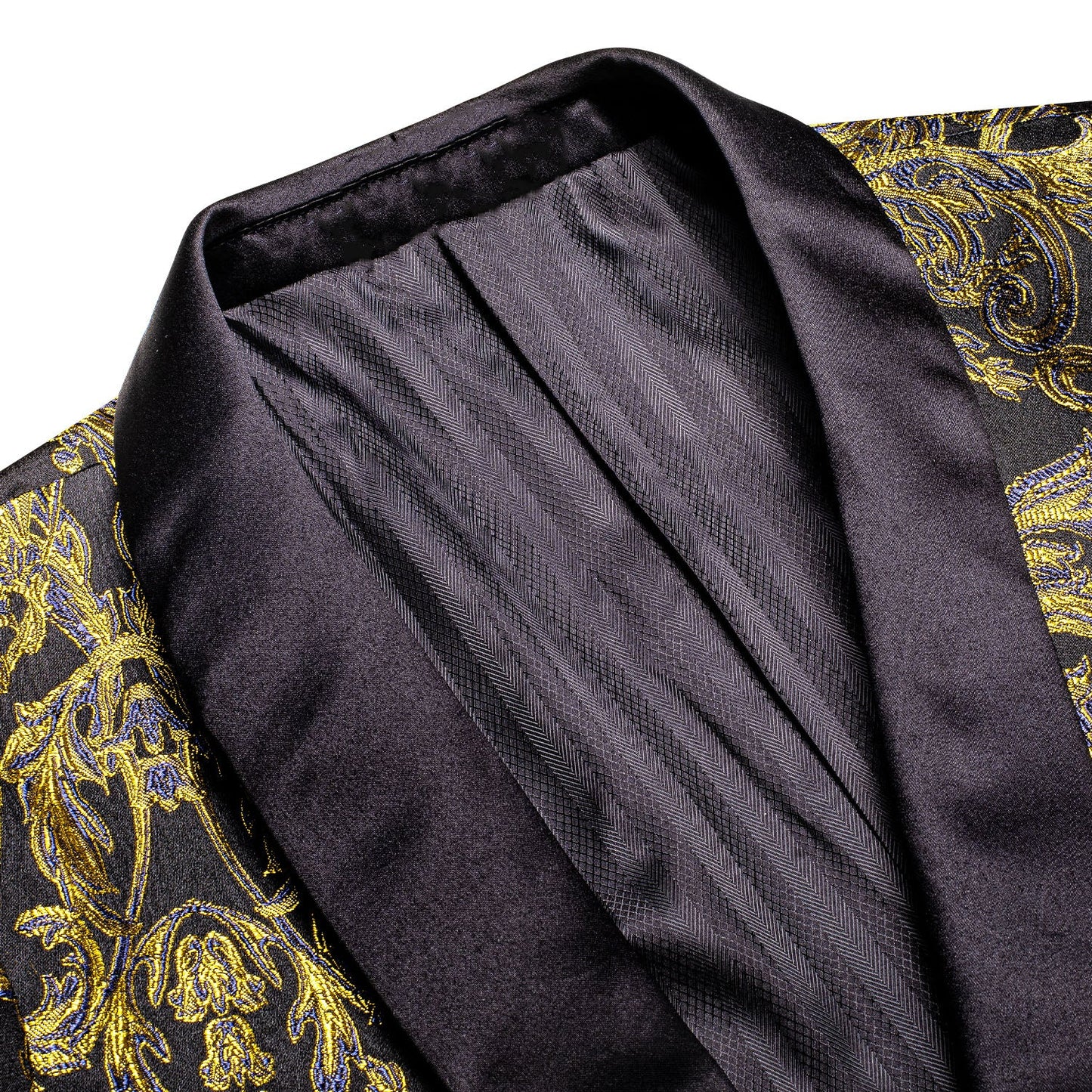 Black and Gold Embroidered Tuxedo Jacket tuxedo - Sophisticated Gentlemen