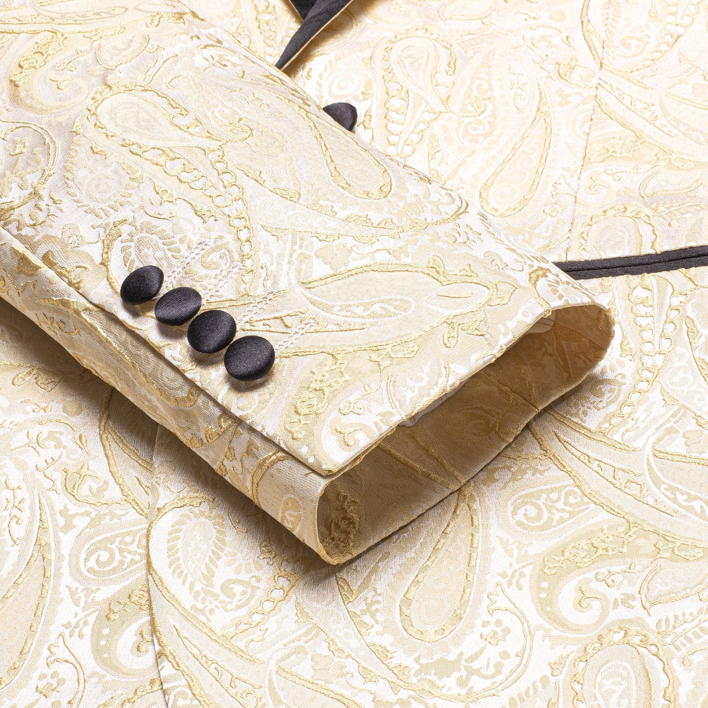 Khaki Embroidered Floral Tuxedo Jacket tuxedo - Sophisticated Gentlemen