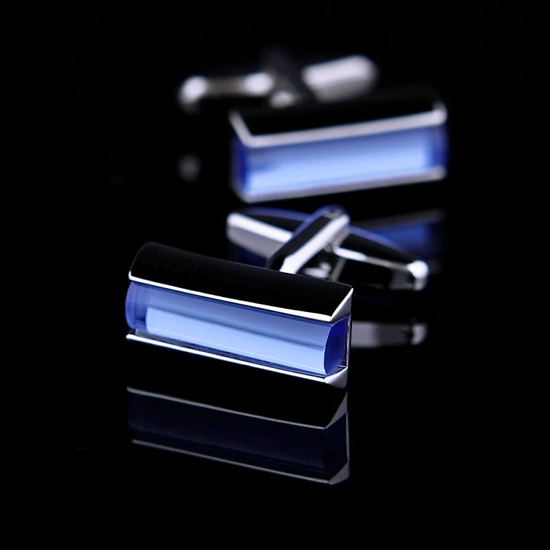 Crystal Sky Blue Cufflinks Cufflink - Sophisticated Gentlemen