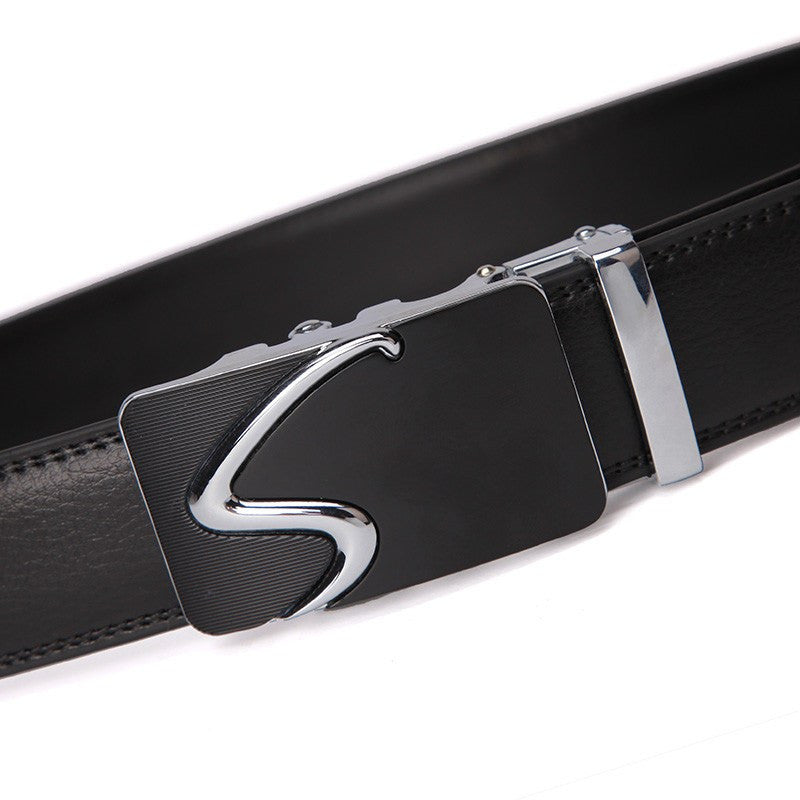 Modern S Buckle Leather Belt Belt - Sophisticated Gentlemen