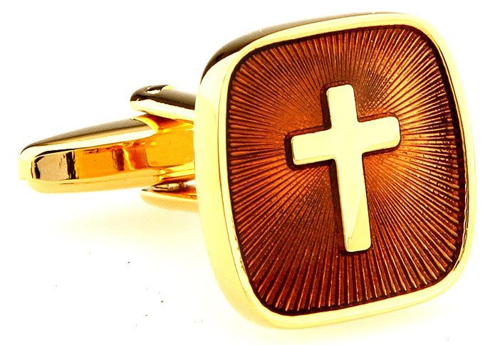 Cross in Gold Cufflinks cufflink - Sophisticated Gentlemen