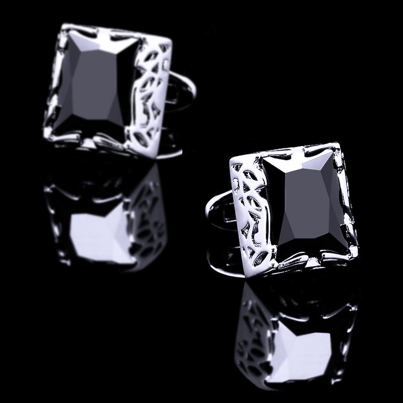 Crystal Cufflinks in Black cufflink - Sophisticated Gentlemen