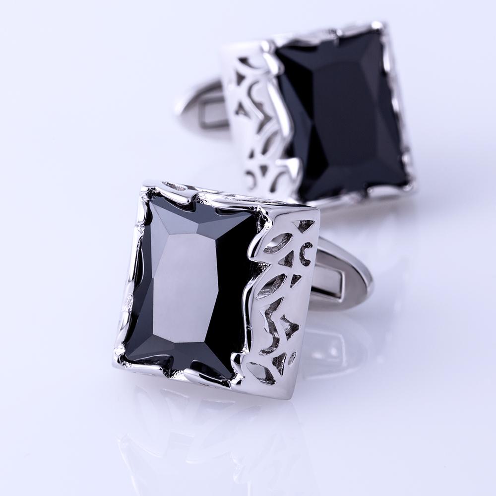 Crystal Cufflinks in Black cufflink - Sophisticated Gentlemen