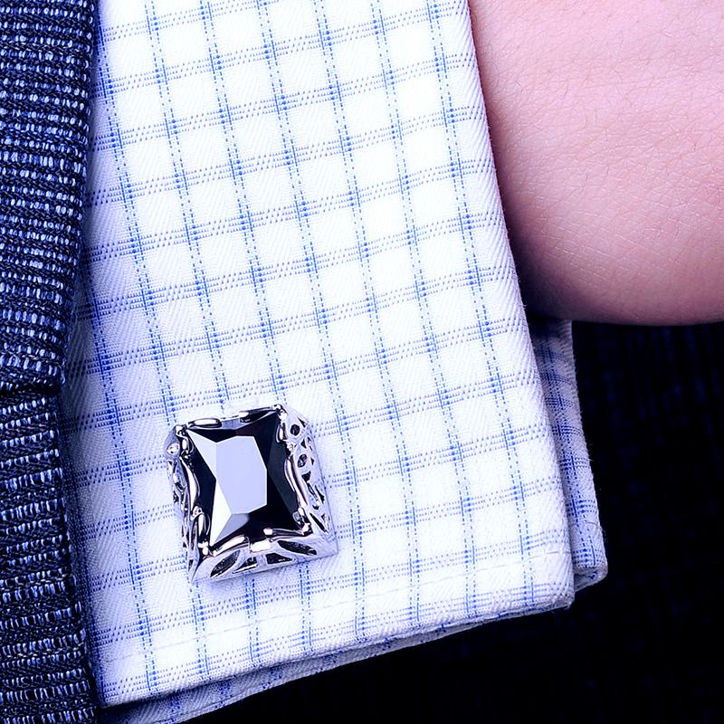 Crystal Cufflinks in Black cufflink - Sophisticated Gentlemen
