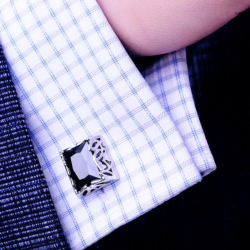 Crystal Cufflinks in Black cufflink - Sophisticated Gentlemen