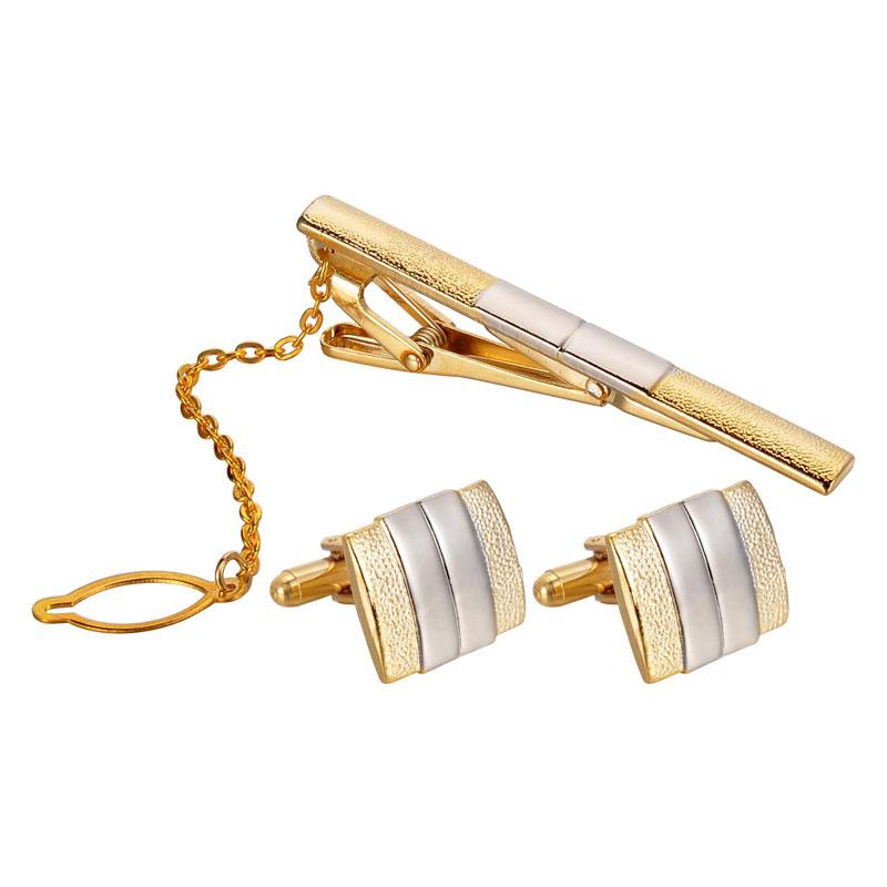 monogrammed tie clip and cufflinks