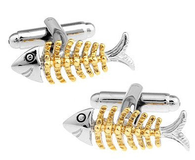 Fish Skeleton Cufflinks cufflink - Sophisticated Gentlemen