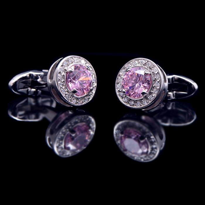Pink Crystal Cufflinks cufflink - Sophisticated Gentlemen