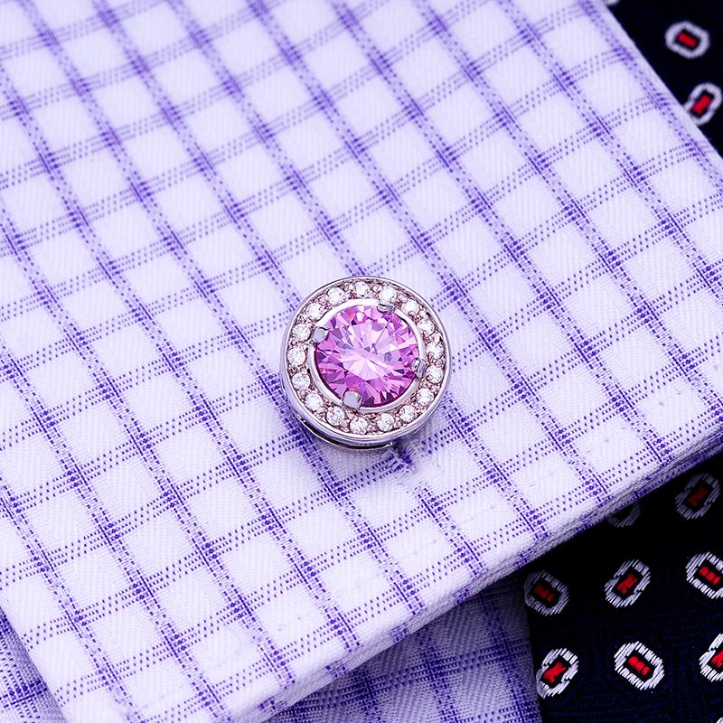 Pink Crystal Cufflinks cufflink - Sophisticated Gentlemen
