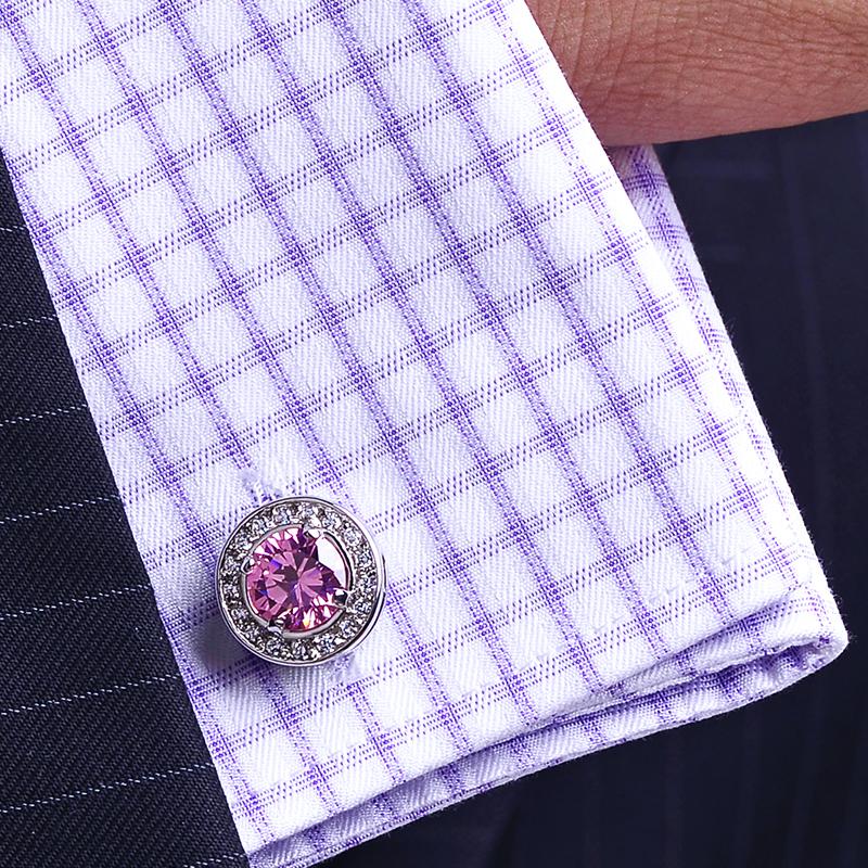 Pink Crystal Cufflinks cufflink - Sophisticated Gentlemen