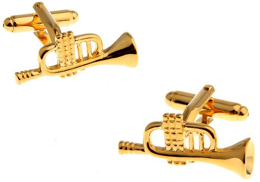 Trumpet In Gold Cufflinks cufflink - Sophisticated Gentlemen