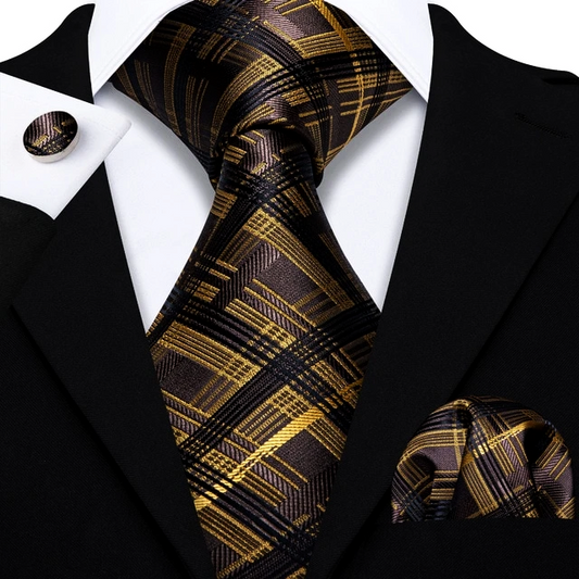 Light Lines Tie, Pocket Square and Cufflinks tie sets - Sophisticated Gentlemen