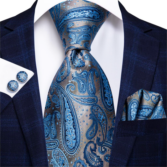 Humpback Whale Tie, Pocket Square and Cufflinks tie sets - Sophisticated Gentlemen