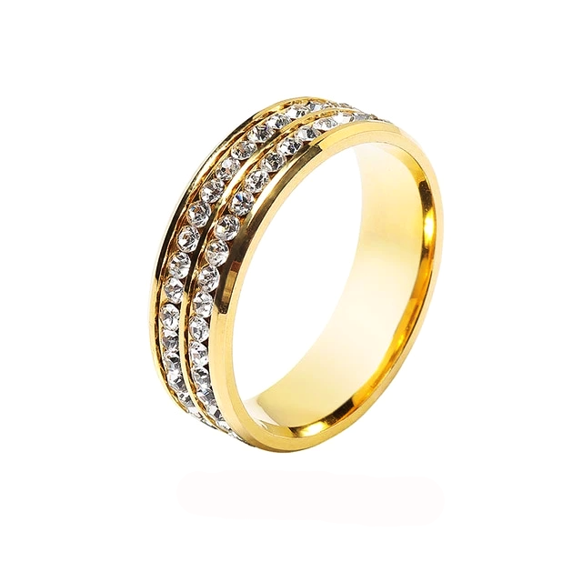 Tie Ring - Gold Rhinestone tie ring - Sophisticated Gentlemen