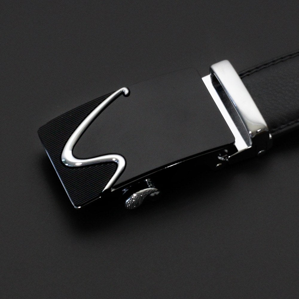 Modern S Buckle Leather Belt Belt - Sophisticated Gentlemen