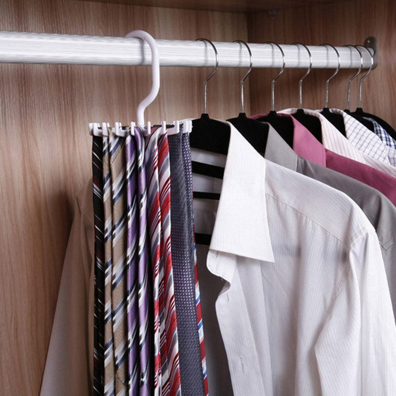 Hanging Tie Rack - White Storage Holders & Racks    - Sophisticated Gentlemen