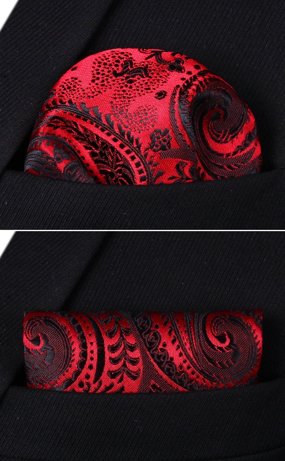 Red Paisley Silk Tie and Pocket Square tie sets - Sophisticated Gentlemen