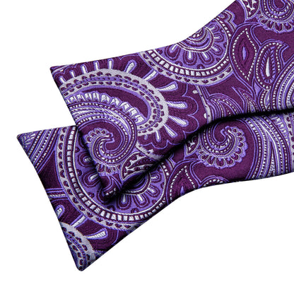 Purple Paisley Bow Tie Set bow ties    - Sophisticated Gentlemen