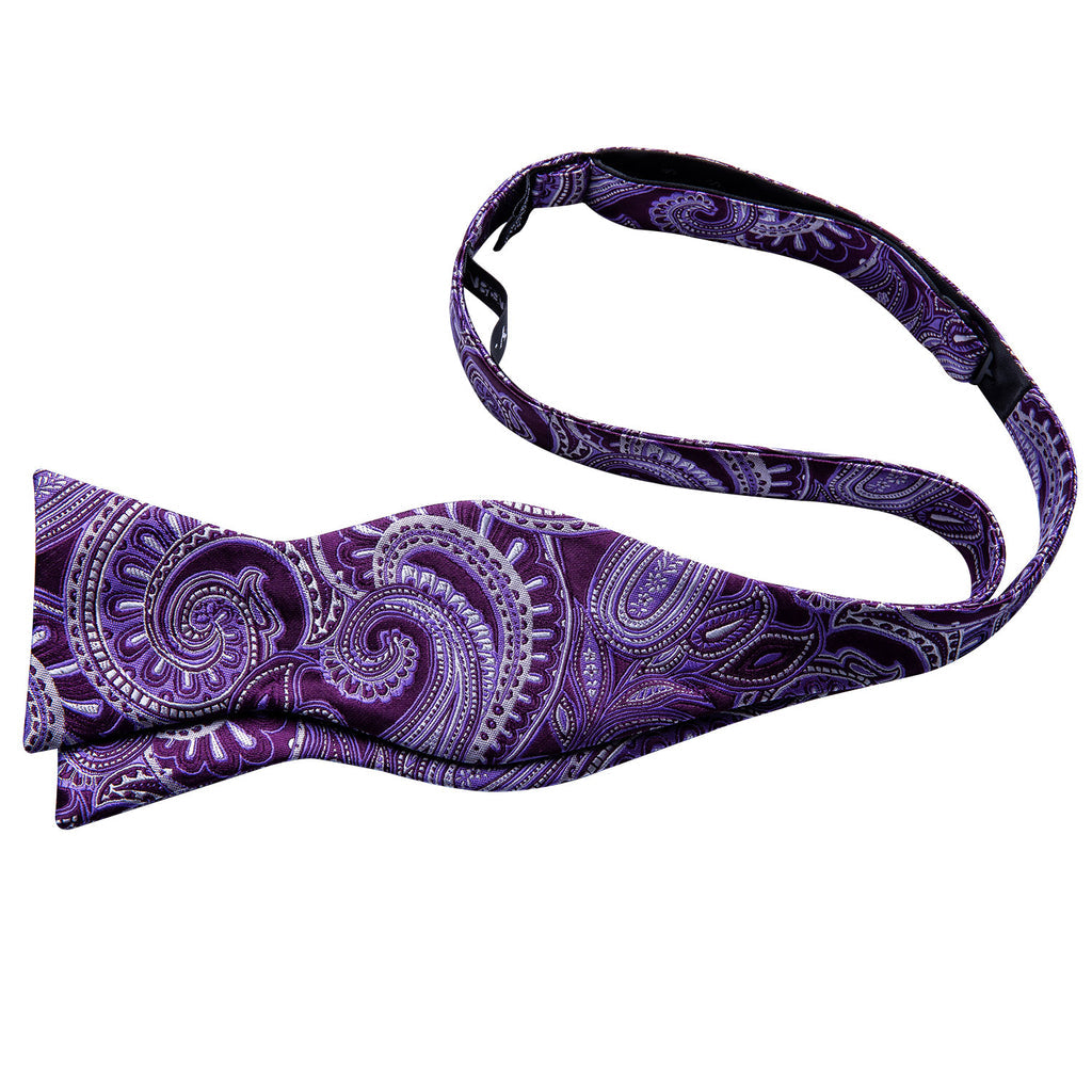 Purple Paisley Bow Tie Set bow ties    - Sophisticated Gentlemen