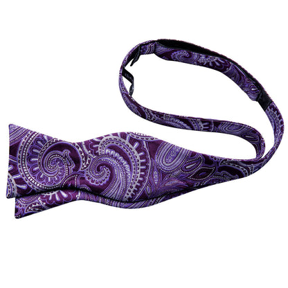 Purple Paisley Bow Tie Set bow ties    - Sophisticated Gentlemen