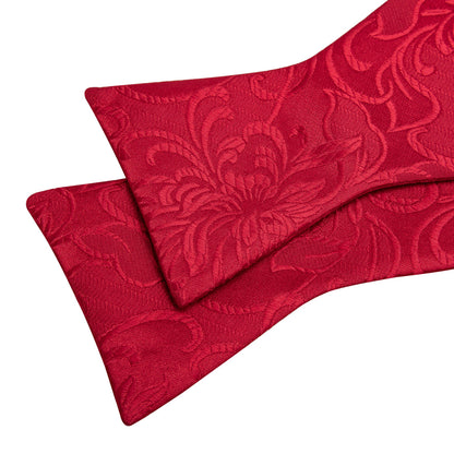 Red Floral Bow Tie Set bow ties    - Sophisticated Gentlemen