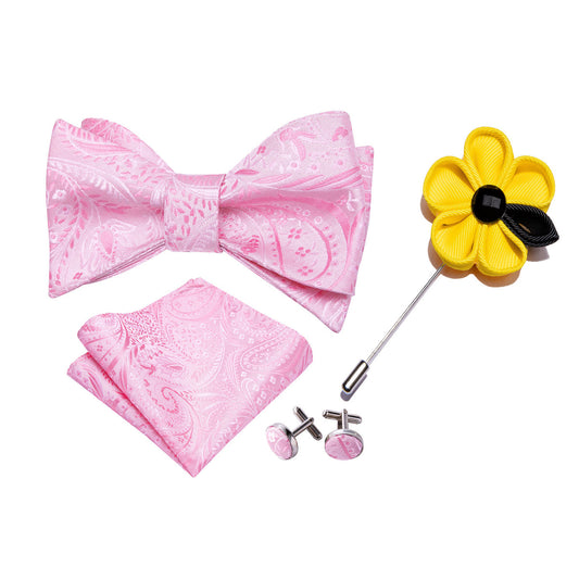 Pink Floral Bow Tie Set bow ties    - Sophisticated Gentlemen
