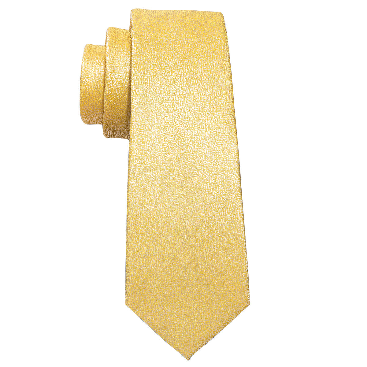 Golden Solid Silk Tie, Pocket Square and Cufflinks Set tie sets    - Sophisticated Gentlemen