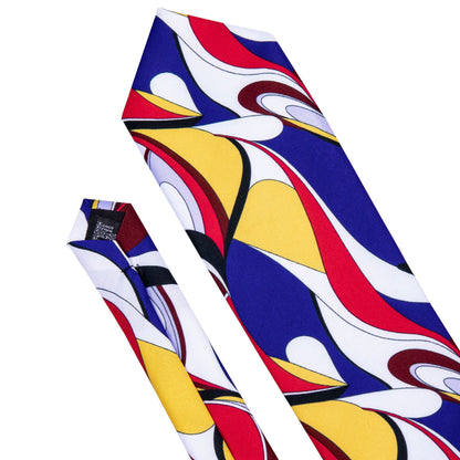 Red, Yellow and Blue Novelty Silk Tie, Pocket Square and Cufflinks Set tie sets - Sophisticated Gentlemen