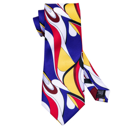Red, Yellow and Blue Novelty Silk Tie, Pocket Square and Cufflinks Set tie sets - Sophisticated Gentlemen