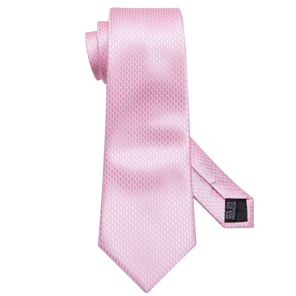 Pink Solid Tie, Pocket Square and Cufflinks Set tie sets    - Sophisticated Gentlemen