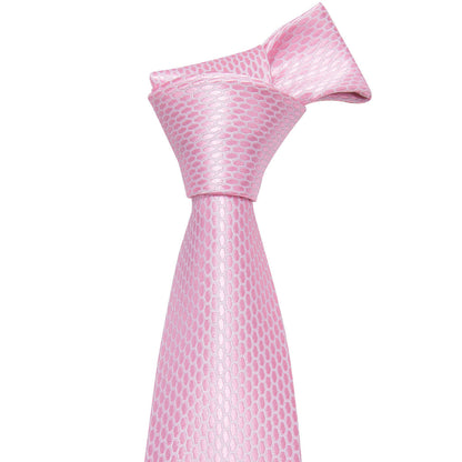 Pink Solid Tie, Pocket Square and Cufflinks Set tie sets    - Sophisticated Gentlemen